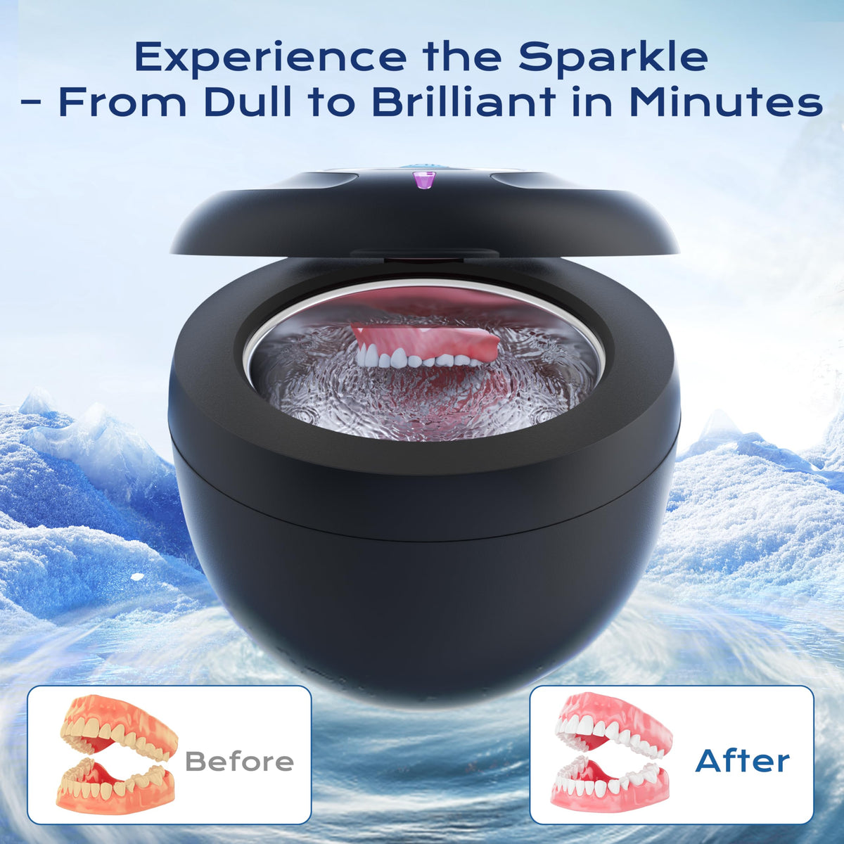 Ultrasonic Retainer Cleaner(2026 Upgraded), 45kHz Cleaning Machine for Dentures, Mouth Guards, Braces, Toothbrush & Jewelry, 200ML Denture Cleaner with 4 Modes for Denture Appliances ๐ All In One Marketplace Canada