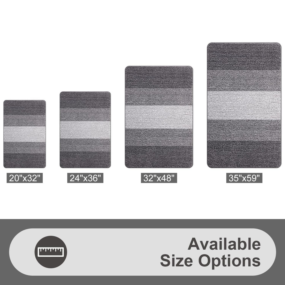 Grandaily Indoor Doormat, 20" x 32" Non-Slip Mud Trapper Absorbent Front Door Mats, Washable Striped Inside Entryway Mat, Low-Profile Welcome Mat Entrance Mat, Grey 🍁 All In One Marketplace Canada