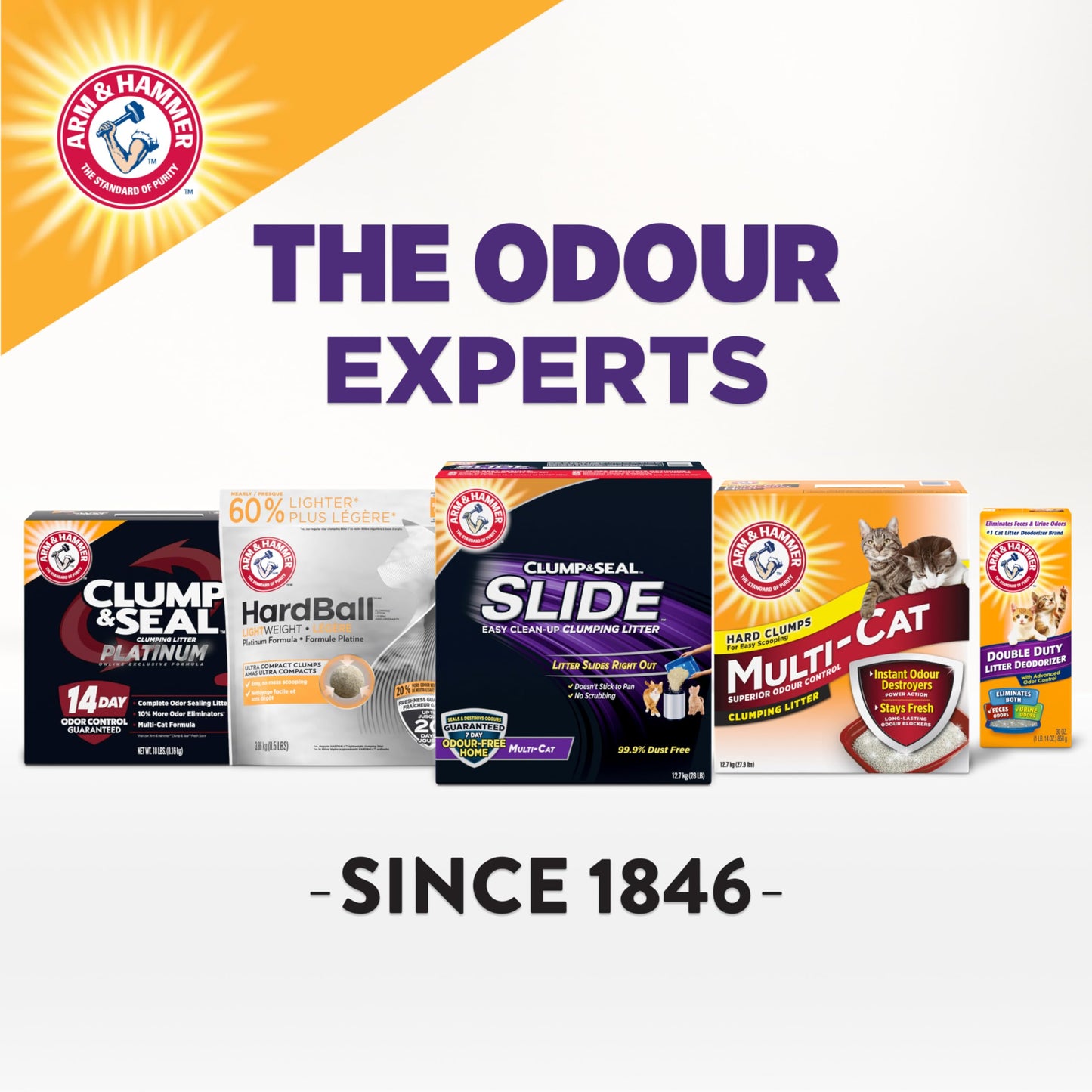 Arm & Hammer Slide Clumping Cat Litter, Multi-Cat Clay, Effortless Clean, 7-Day Odour Control, Dust-Free, Low-Tracking, Rock-Hard Clumps, Baking Soda Power, 12.7 kg π All In One Marketplace Canada