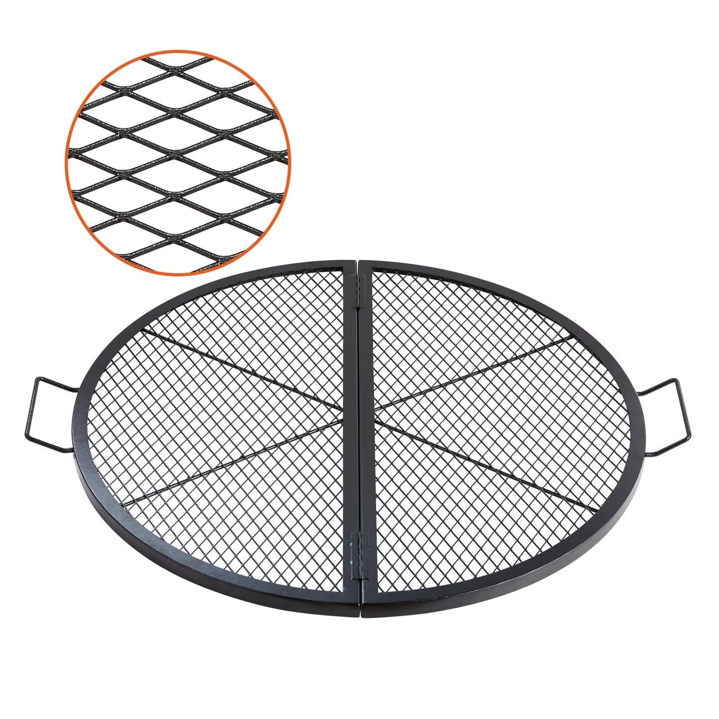 VEVOR X-Marks Fire Pit Grill Grate, Foldable Round Cooking Grate, Heavy Duty Steel Campfire BBQ Grill Grid with Handle and Support X Wire, Portable Camping Cookware for Outside Party, 36 Inch Black ๐ All In One Marketplace Canada