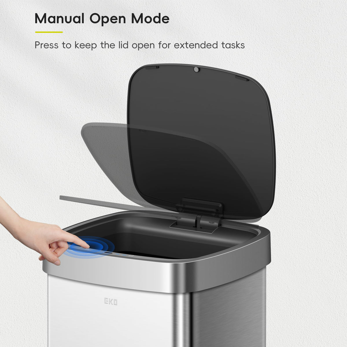 EKO EcoSmart Tall and Large Kitchen Trash Can, 80L/21.1G High Capacity, Touchless Soft Square Motion Sensor Garbage Can, Brushed Stainless Steel π All In One Marketplace Canada