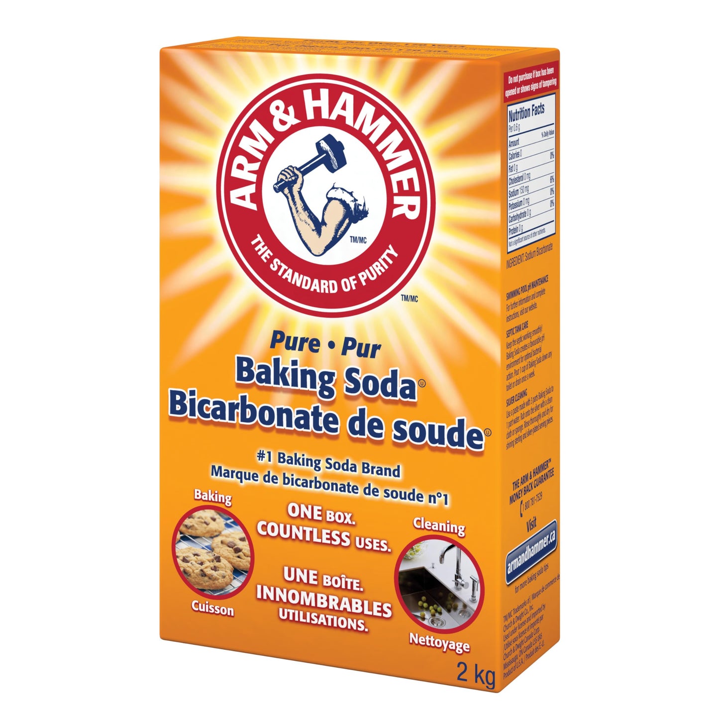 Arm & Hammer Pure Baking Soda โ Multi-Purpose Cleaner, Natural Odour Eliminator & Baking Essential โ Large Value Size โ 2 kg (Pack of 1) ๐ All In One Marketplace Canada