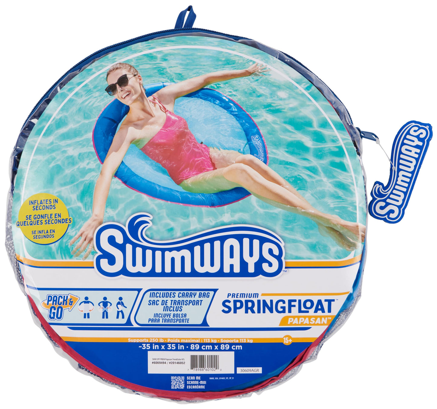 SwimWays Spring Float Premium Papasan Pool Lounger, Inflatable Pool Floats Adult with Fast Inflation for Ages 15 & Up ๐ All In One Marketplace Canada