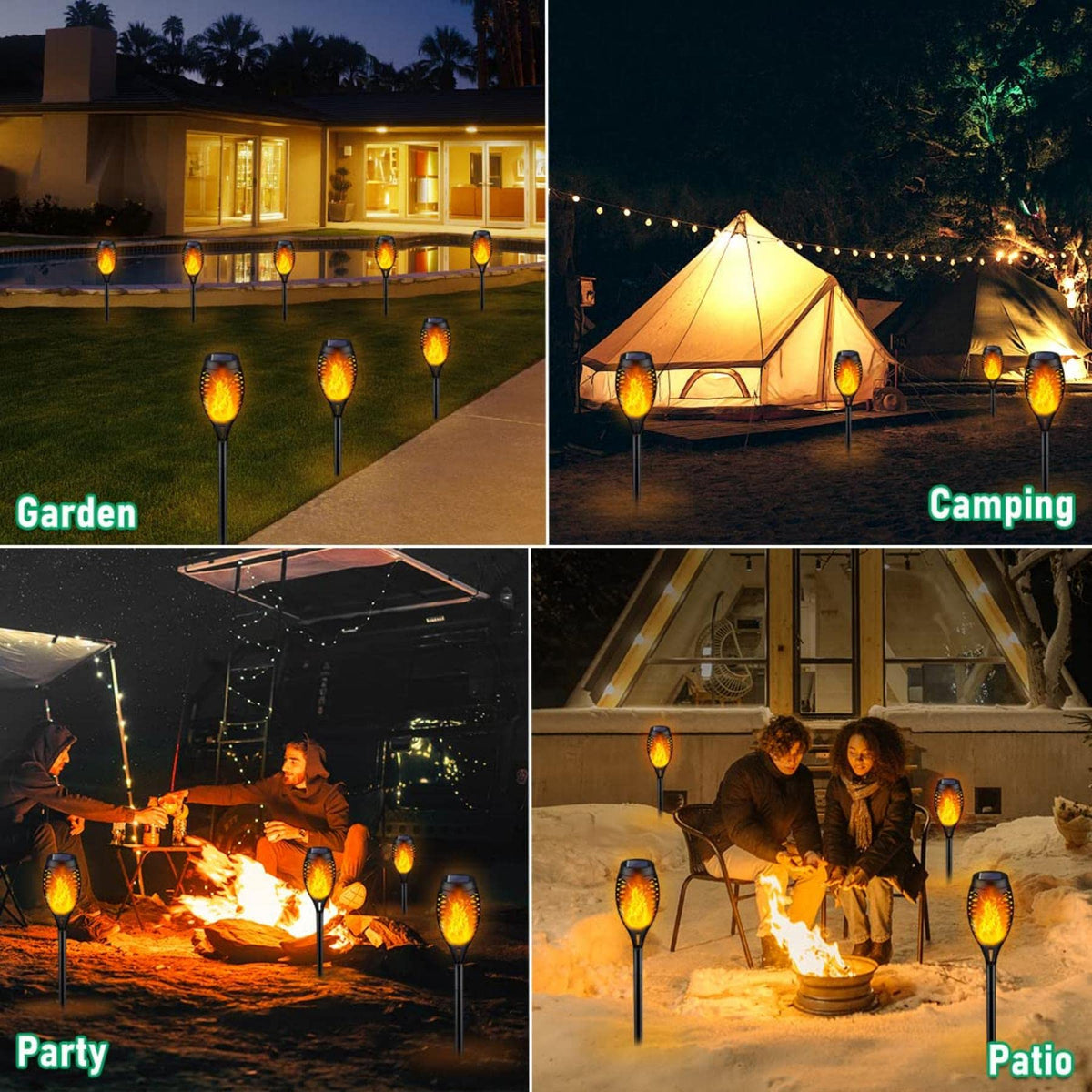 iBaycon 8 Pack Solar Torch Flame Lights Outdoor Landscape Pathway Lamp ๐ All In One Marketplace Canada