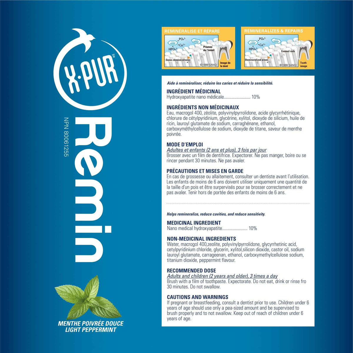X-PUR Remin Fluoride-Free Toothpaste โ Enamel Remineralization & Sensitivity Relief with Nano Hydroxyapatite & Natural Xylitol โ Fights Dry Mouth & Gingivitis โ 70g Tube ๐ All In One Marketplace Canada