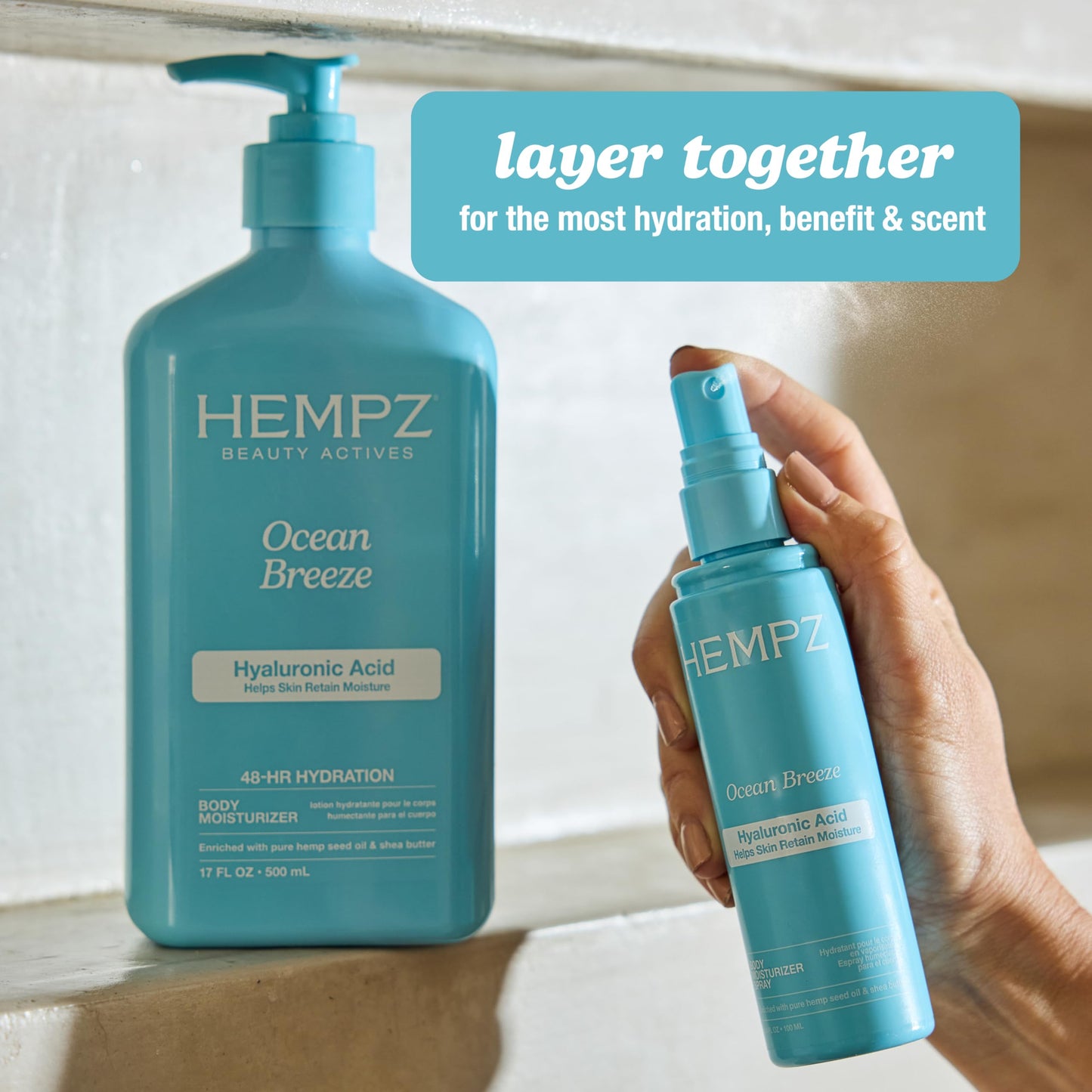 HEMPZ Body Lotion - Ocean Breeze Limited Edition Daily Moisturizing Cream, Shea Butter, Aloe, Body Moisturizer - Skin Care Products, Hemp Seed Oil - 17 Fl Oz π All In One Marketplace Canada