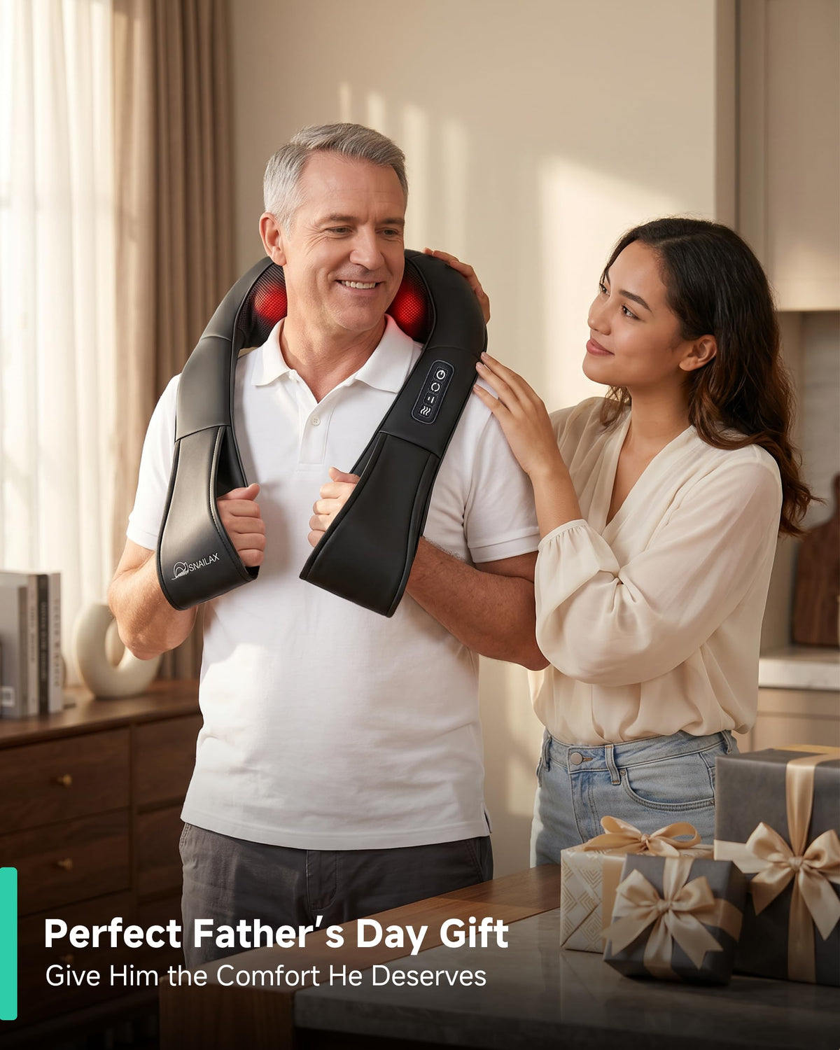Snailax Shiatsu Neck Massager with Heat, 8 Kneading Nodes for Shoulders đ All In One Marketplace Canada