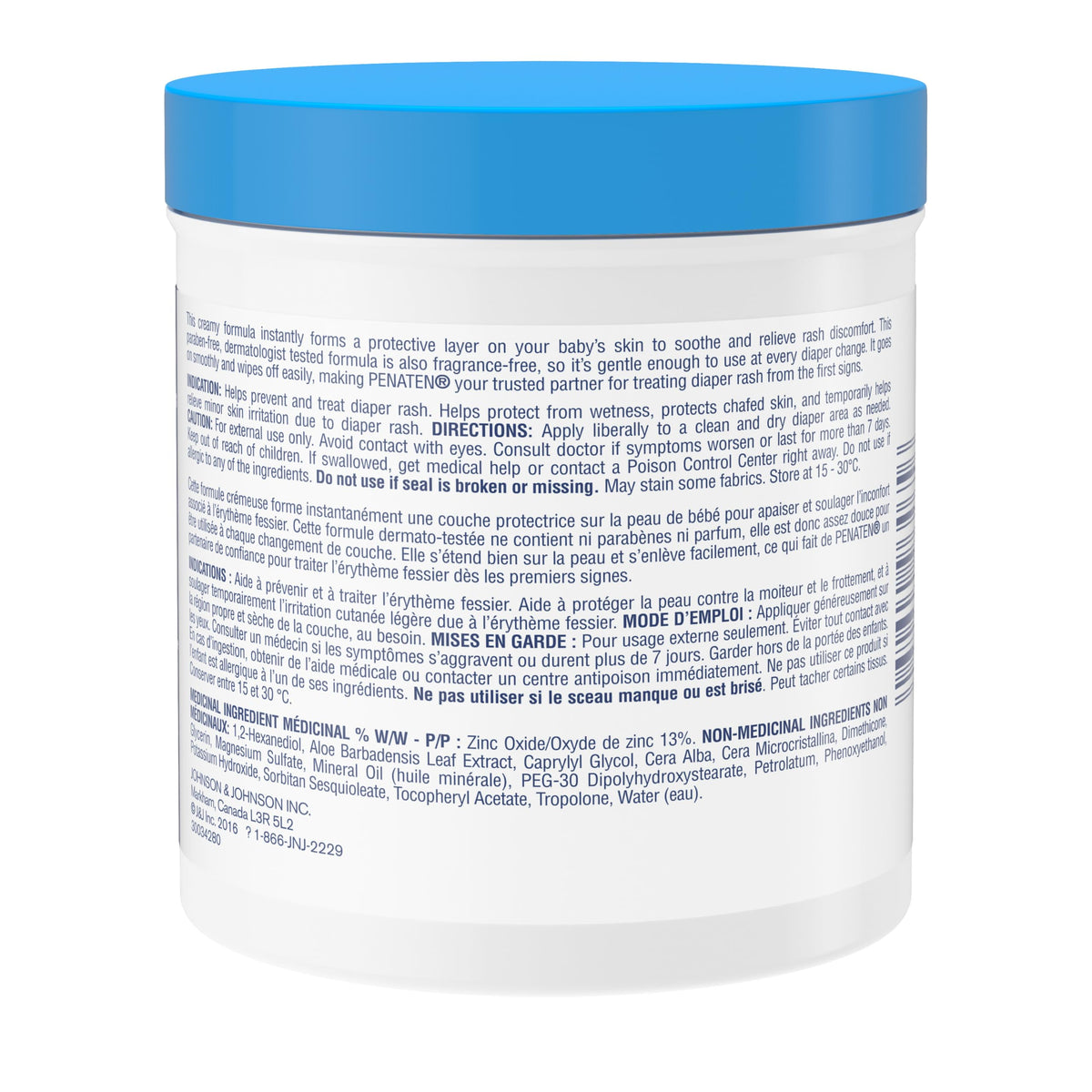 Penaten Medicated Diaper Rash Cream with 13% Zinc Oxide for Baby and Adult Essentials - Soothes, Heals & Protects Sore Skin, Paraben-Free, Fragrance-Free, Dermatologist Tested - 454 Grams 🍁 All In One Marketplace Canada