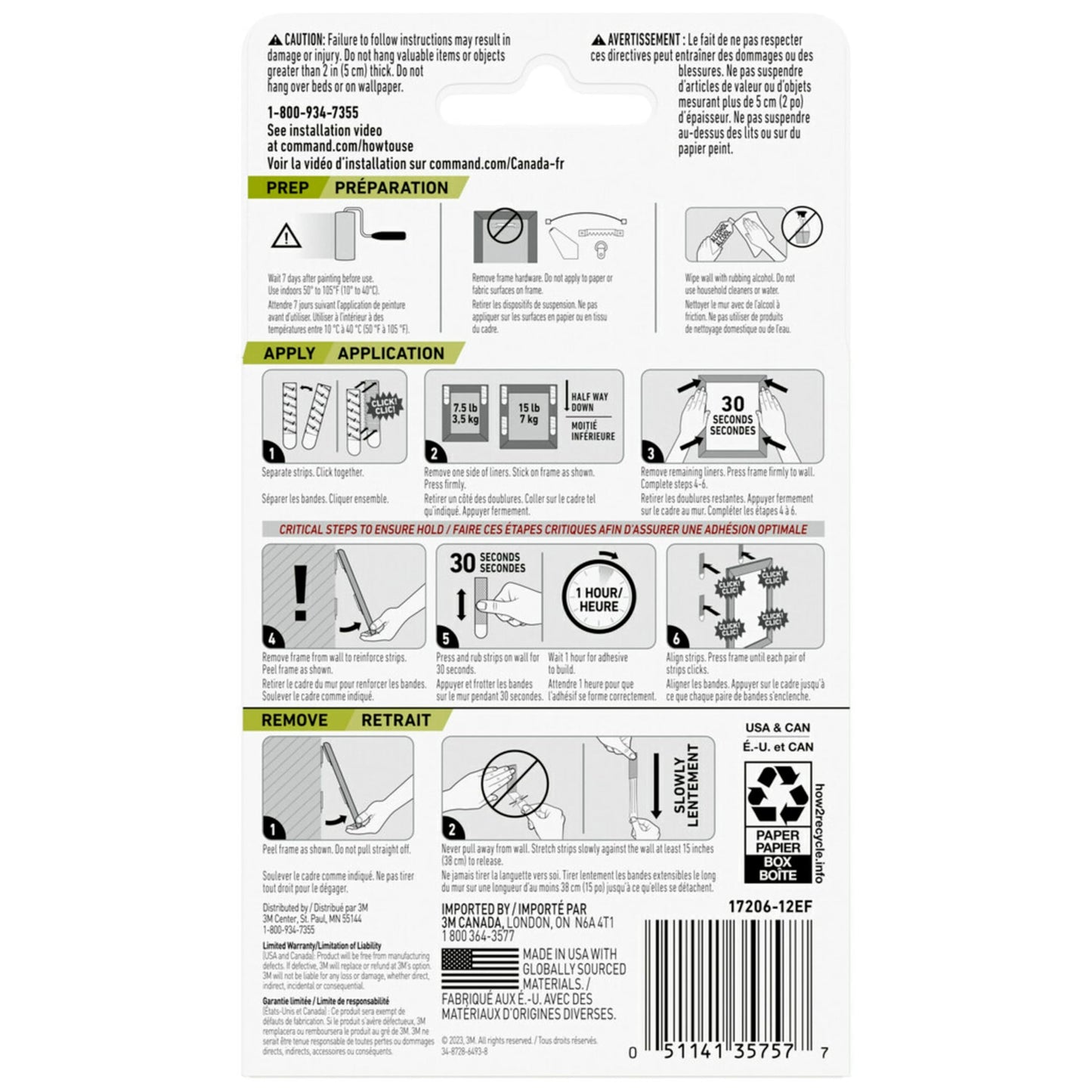 Command Large Picture Hanging Strips - Damage Free Wall Hangers for Back to School Dorm Organization - 14 White Adhesive Pairs (28 Strips) ๐ All In One Marketplace Canada