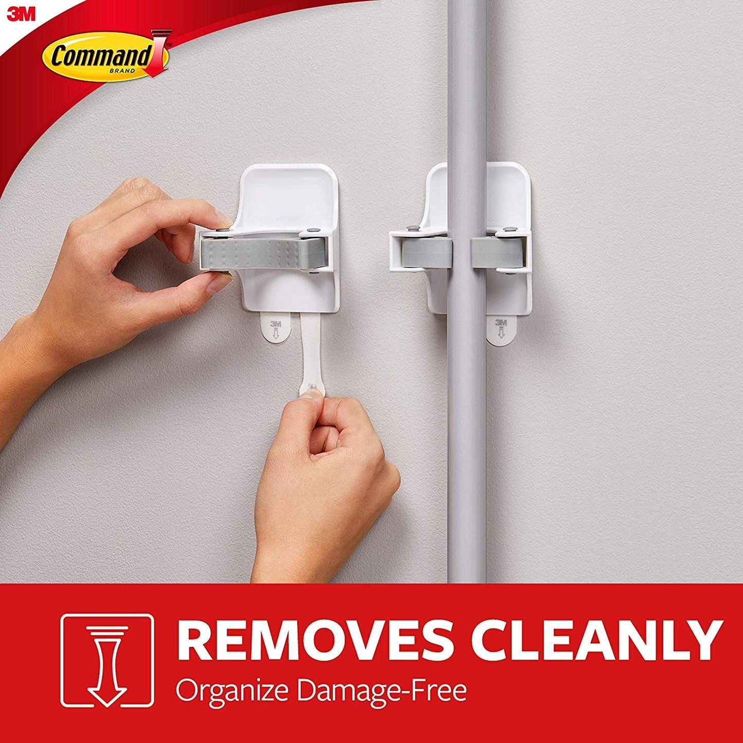 Command Broom and Mop Grippers Wall Hook, Damage Free Hanging Wall Mount Broom and Mop Holder, No Tools Household Cleaning Organizer for Living Spaces, 2 Hangers and 4 Command Strips ๐ All In One Marketplace Canada