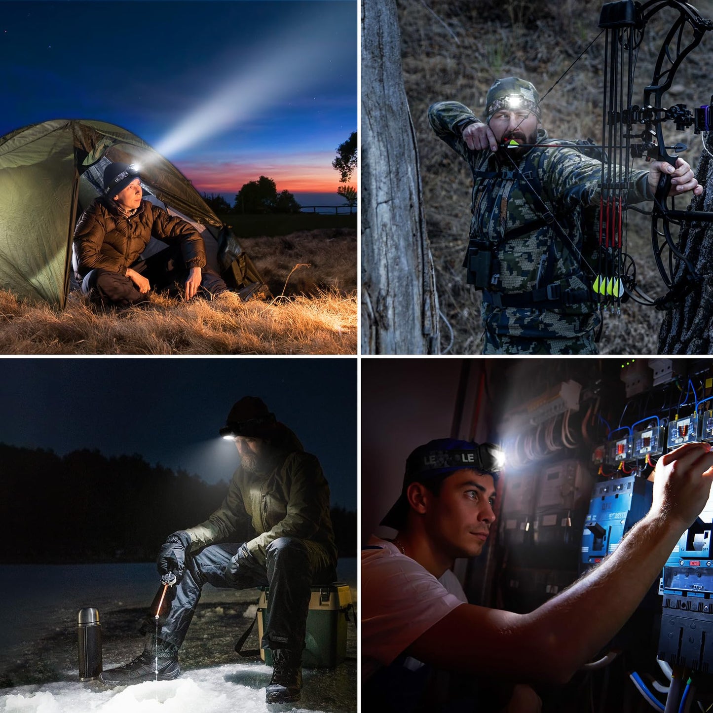 Lepro LED Headlamp Rechargeable, Super Bright Head Torch with Red Light & 5 Modes, Waterproof & Adjustable Headlight, Gear Essentials for Camping, Running, Hiking, Emergency (USB Cable Included) ๐ All In One Marketplace Canada