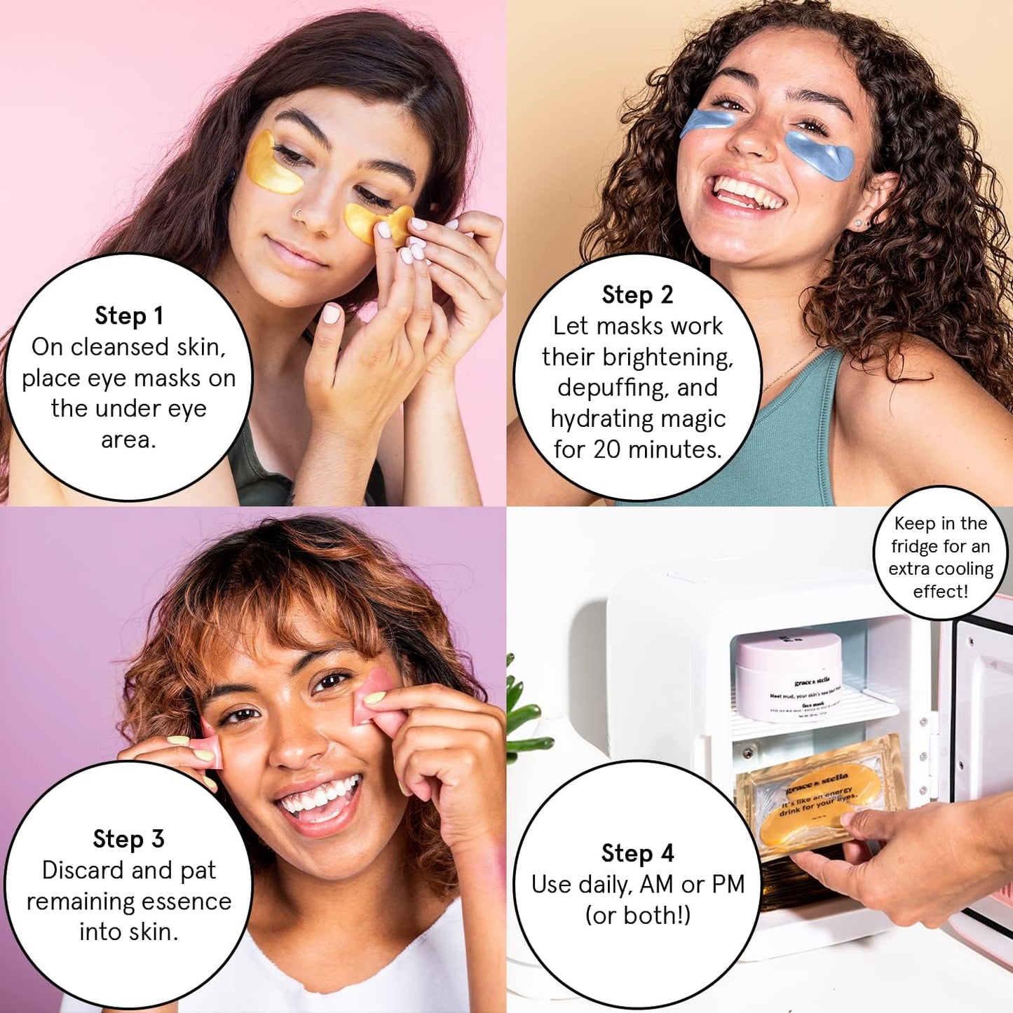grace & stella Award Winning Under Eye Mask - Travel Essentials - Birthday Gifts for Women - Gel Eye Patches for Dark Circles, Puffy Eyes, Wrinkles, Undereye Bags - Vegan - Self Care (48 Pairs, Gold) ๐ All In One Marketplace Canada