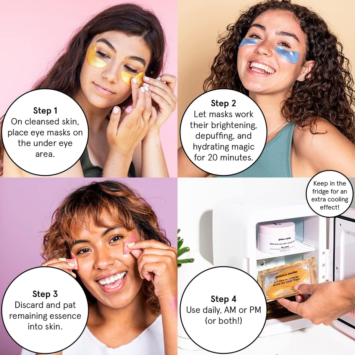grace & stella Award Winning Under Eye Mask - Gifts for Her - Reduce Dark Circles, Puffy Eyes, Undereye Bags, Wrinkles - Gel Under Eye Patches, Vegan Cruelty-Free Self Care (24 Pairs, Blue) ๐ All In One Marketplace Canada