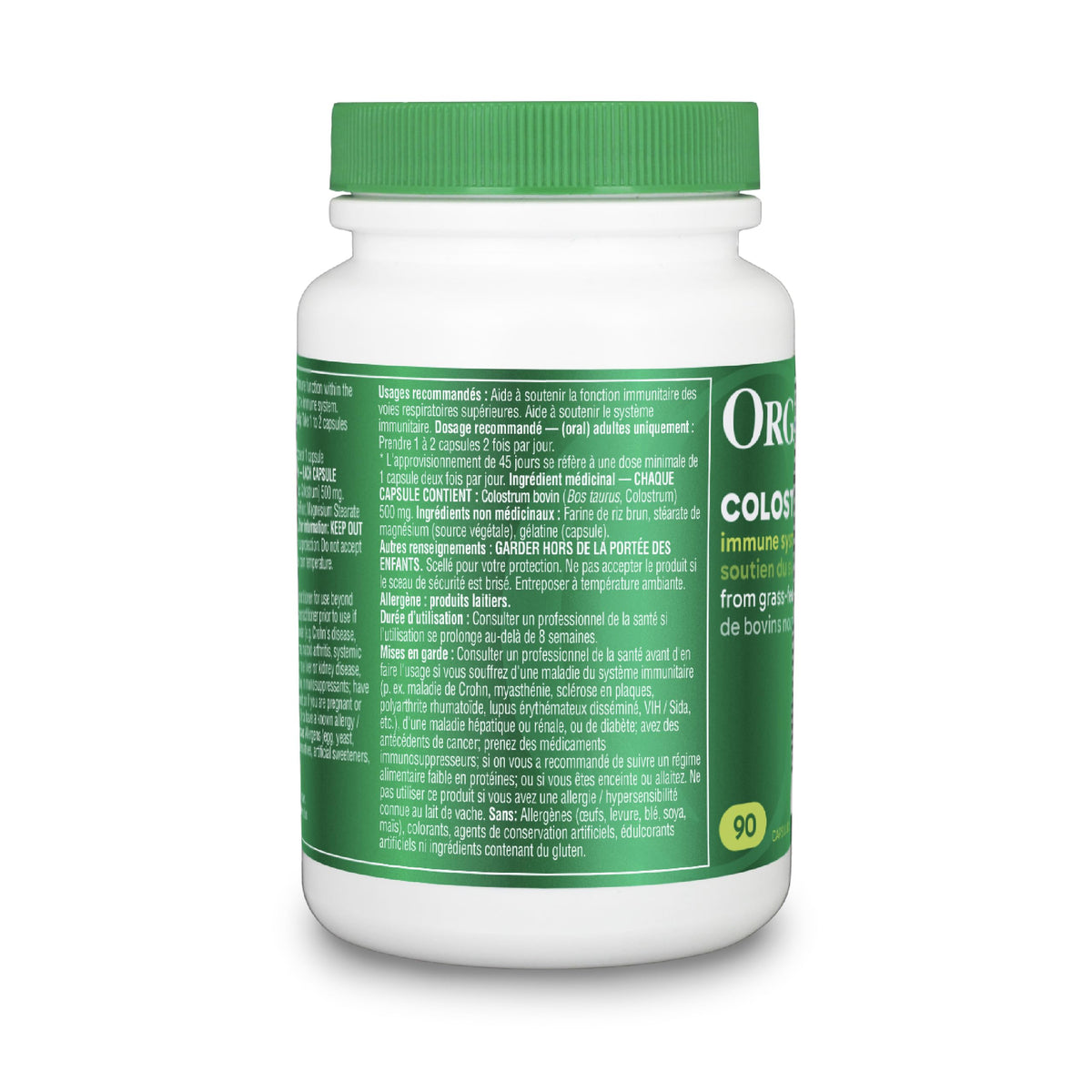 Organika Colostrum (Bovine)- Immune Support, Grass-Fed- 90caps ๐ All In One Marketplace Canada