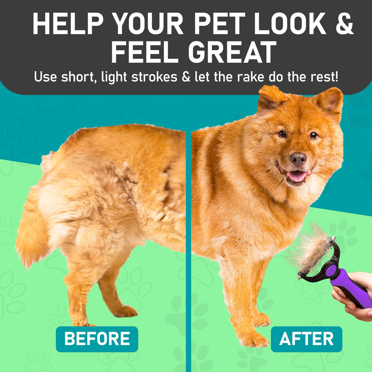 Maxpower Planet Pet Grooming Brush - Double Sided Shedding, Dematting - Undercoat Rake for Dogs - Dog Grooming Brush - Deshedding Brush for Dogs - Dog Brush, Cat Brush, Reduce Shedding by 95%, Purple ๐ All In One Marketplace Canada