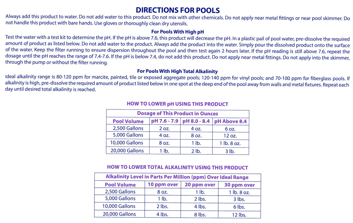 Robelle 6-Pounds Premium pH Down for Pools, Concentrated Sodium Bisulfate, Made in USA ๐ All In One Marketplace Canada