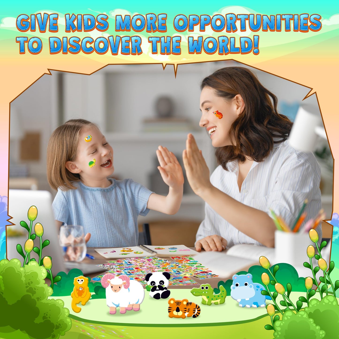 3200+ Stickers for Kids, 3D Puffy Stickers, 64 Different Sheets, Cute Animals Stickers for Boys Girls Teachers, Classroom Reward, Craft Scrapbooking, Party Gift ๐ All In One Marketplace Canada