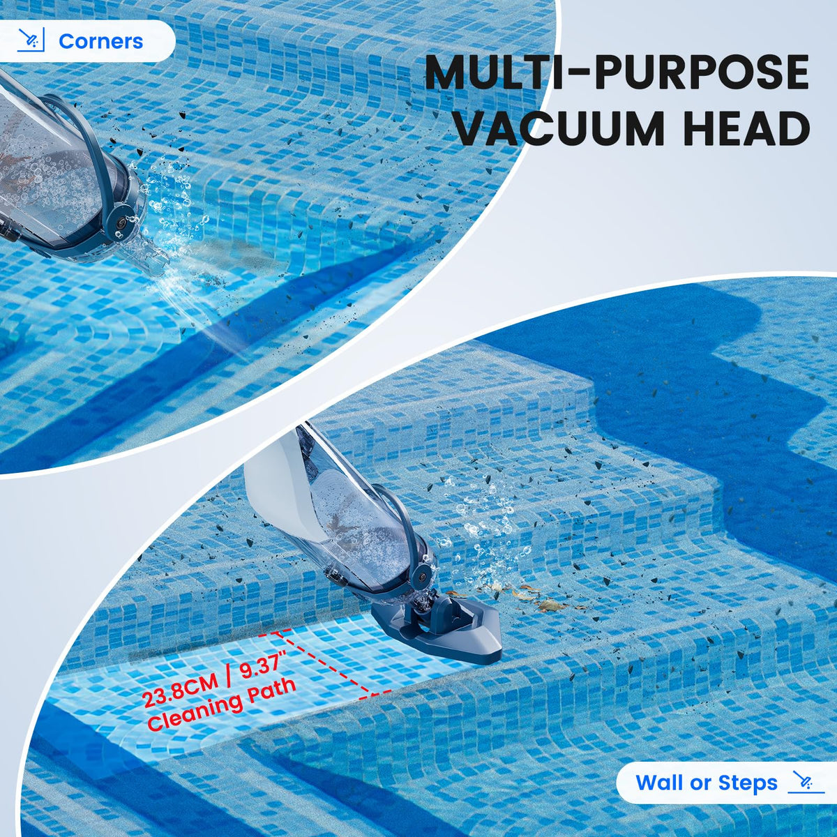 Enhulk Pool Vacuum for Above Ground Pool with Powerful Suction up to 18.5 gallons/min, Running time up to 1H, Handheld Rechargeable Pool Cleaner with a Telescopic Pole, PC10 ๐ All In One Marketplace Canada