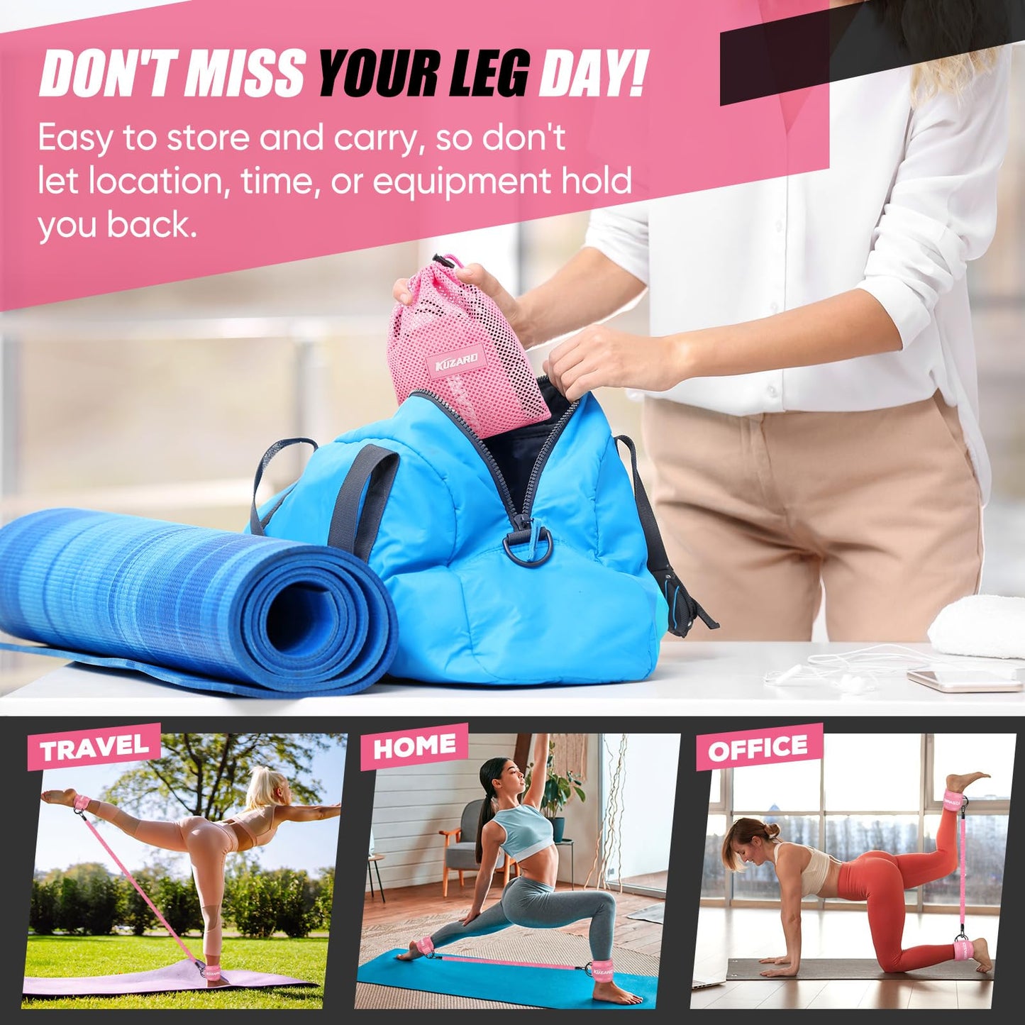 Resistance Bands with Ankle Straps, Ankle Weights Bands for Working Out, Exercise Band for Women Leg and Glute, Booty Workout Equipment for Kickbacks,Butt and Hip Training, Home Gym Fitness Equipment 🍁 All In One Marketplace Canada