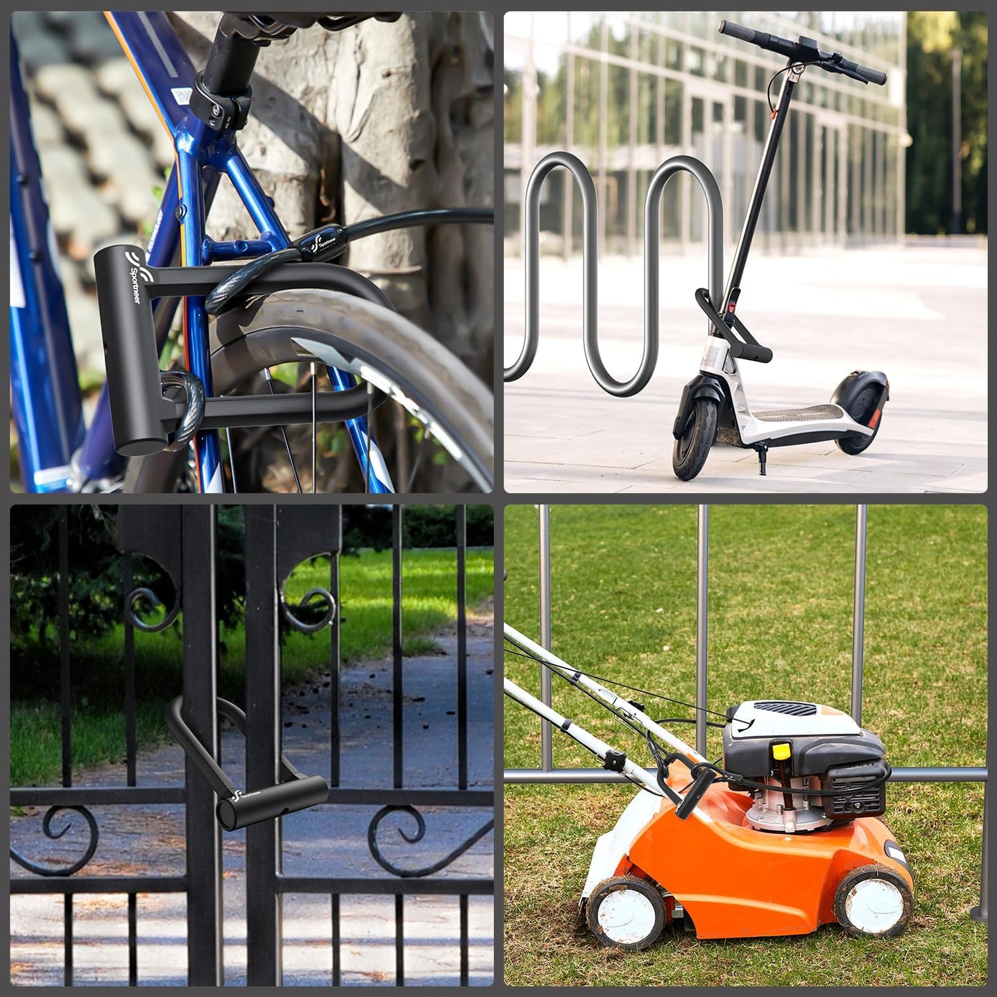 Sportneer Bike Lock: 17mm Heavy Duty Anti-Theft Bike U Lock with 12mm x 1.5m Steel Cable, High-Security Bicycle Lock with 2 Keys & Mounting Bracket for Mountain, Road, Folding & Electric Bikes đ All In One Marketplace Canada