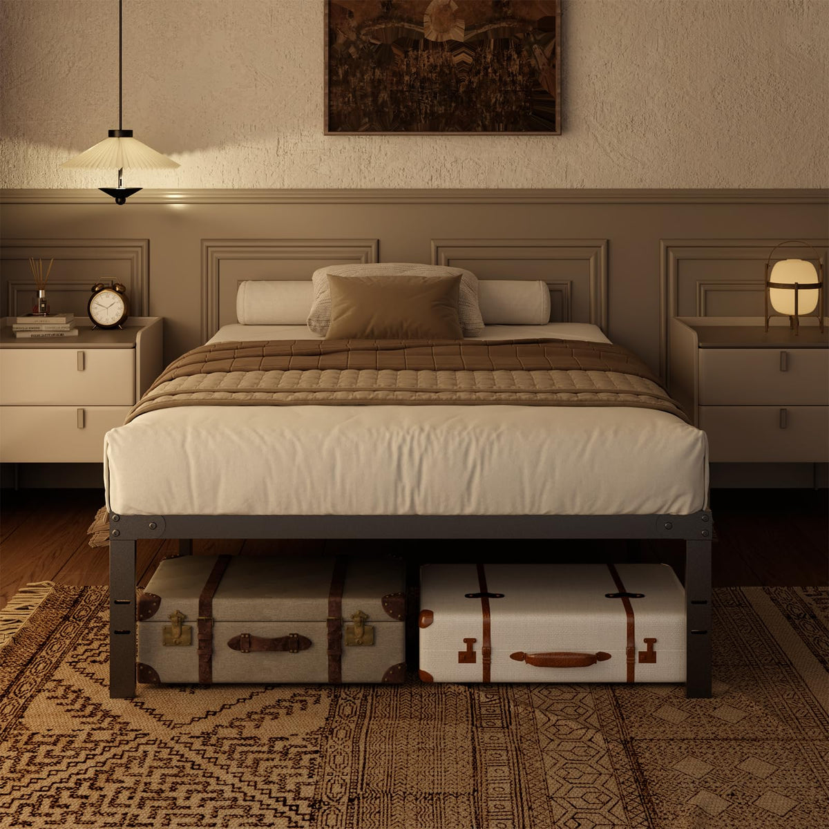 Sweetcrispy Twin Size Bed Frame, 12 Inch Under Bed Storage, Black š All In One Marketplace Canada