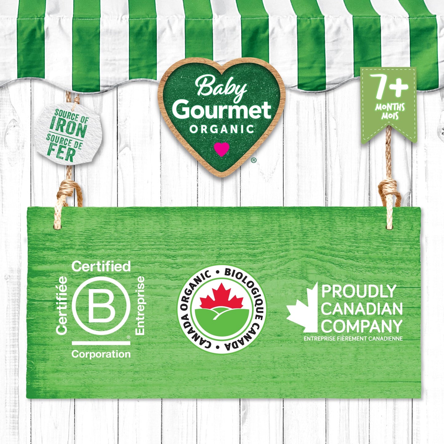 Baby Gourmet Organic Baby Food Puree Coconut, Kiwi & Spinach, 128ml (12 Pack) π All In One Marketplace Canada