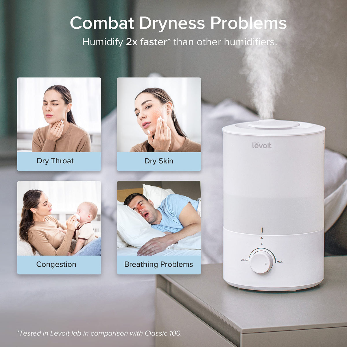 Levoit Humidifiers for Bedroom Large Room, 3L Top Fill, Oil Diffuser, White ๐ All In One Marketplace Canada