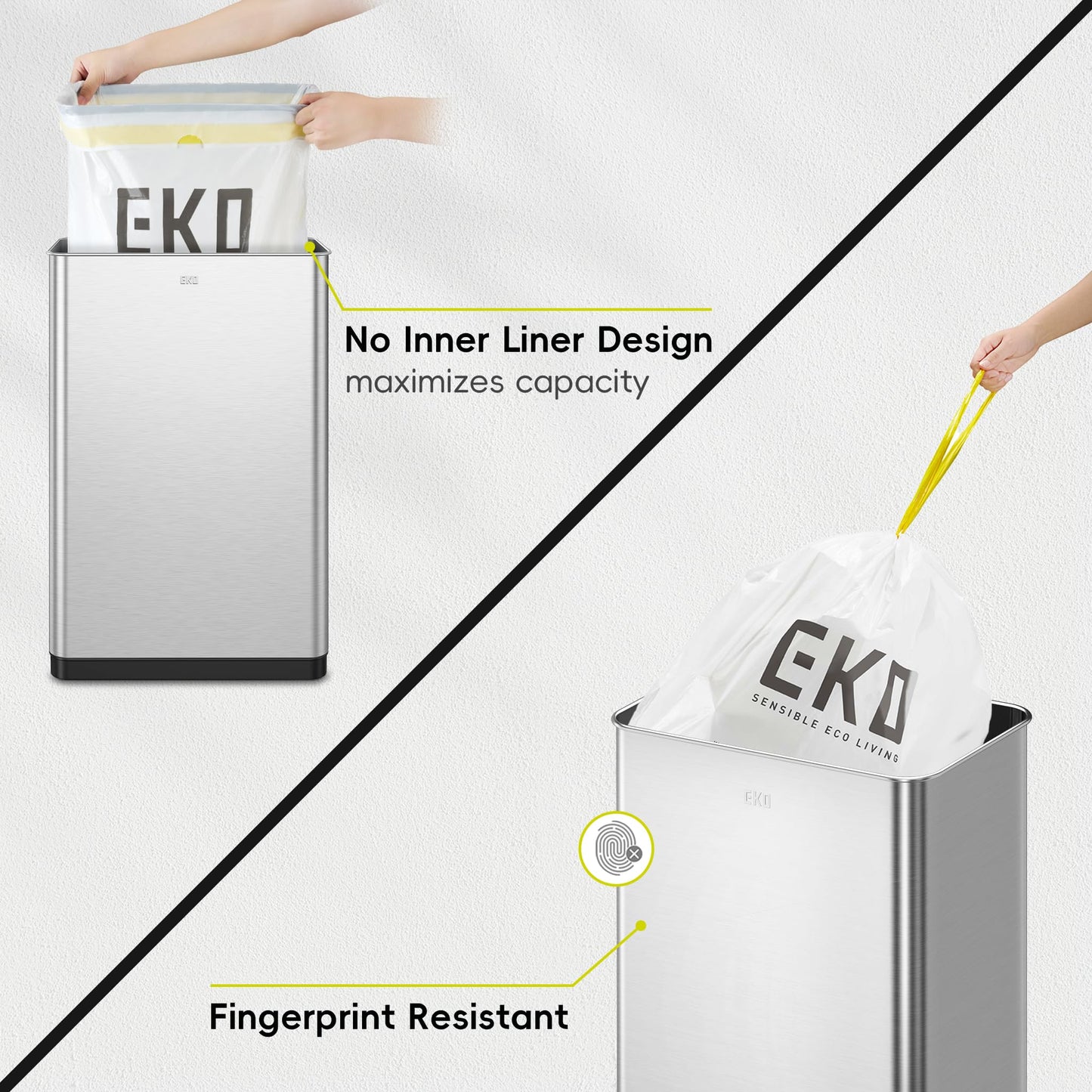 EKO Mirage X 80 Liter / 21.1 Gallons Motion Sensor Trash Can, Automatic Large Kitchen Trash Can Touchless, Stainless Steel š All In One Marketplace Canada