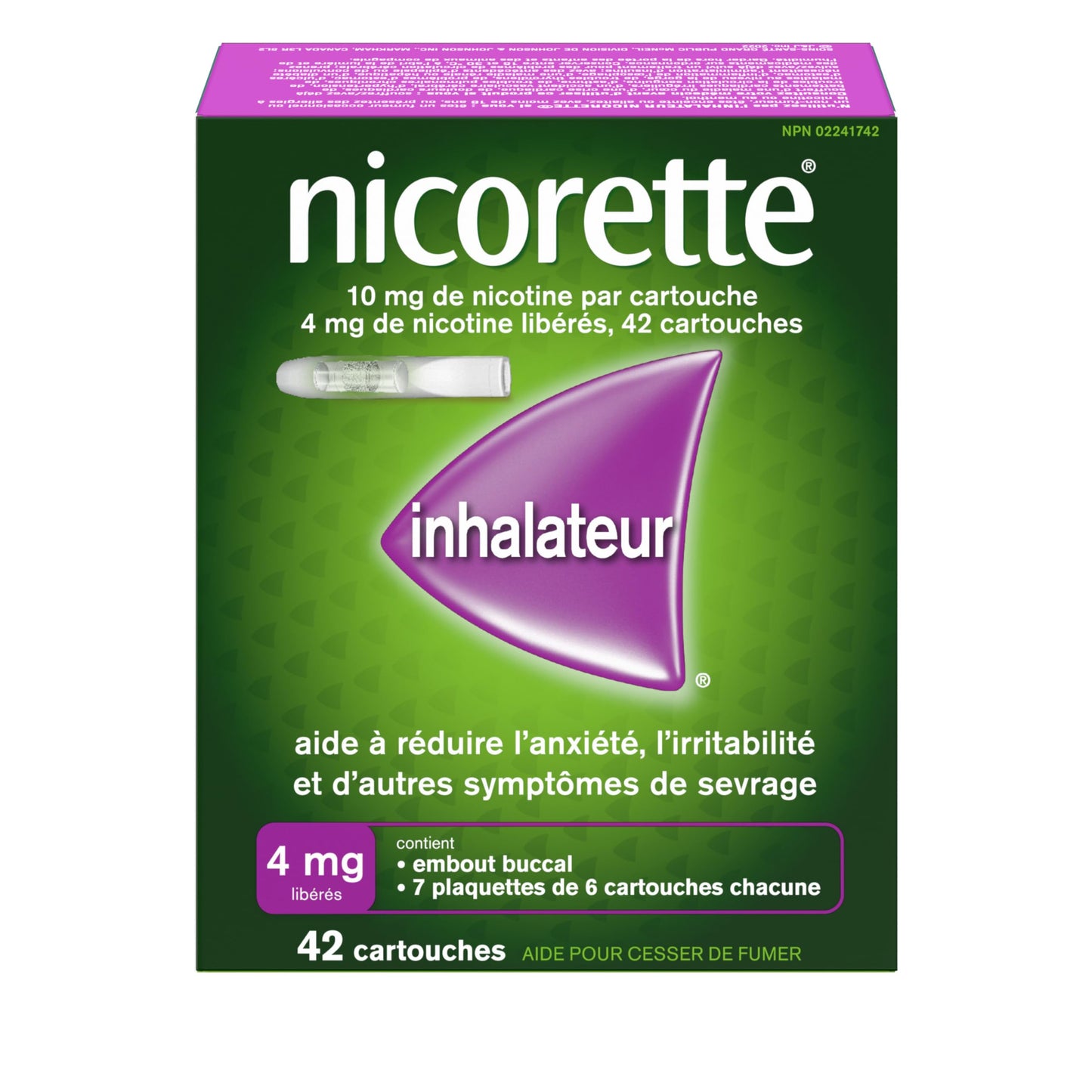 Nicorette 4mg Nicotine Inhaler – Clinically Proven Quit Smoking Aid with Hand-to-Mouth Action, Helps Reduce Cravings & Withdrawal, NRT for Adults Quitting Cigarettes, 42 Cartridges 🍁 All In One Marketplace Canada