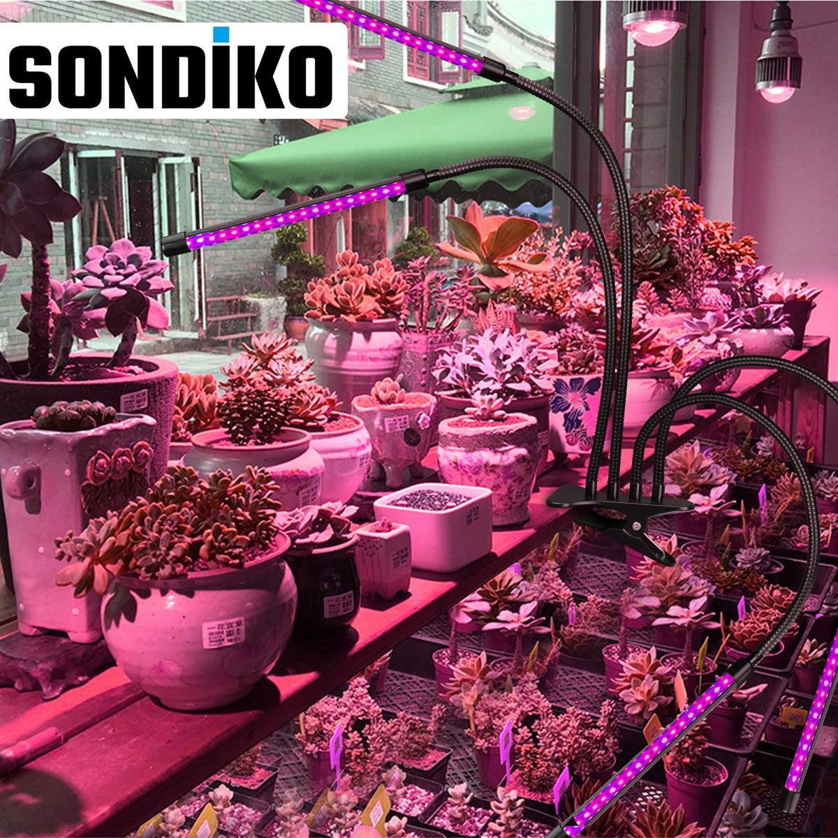 Sondiko LED Grow Light, Full Spectrum Plant Lights for Indoor Plants with Auto On Off 3/9/12H Timer, 10 Dimmable Levels, Adjustable Gooseneck, 3 Switch Modes ๐ All In One Marketplace Canada