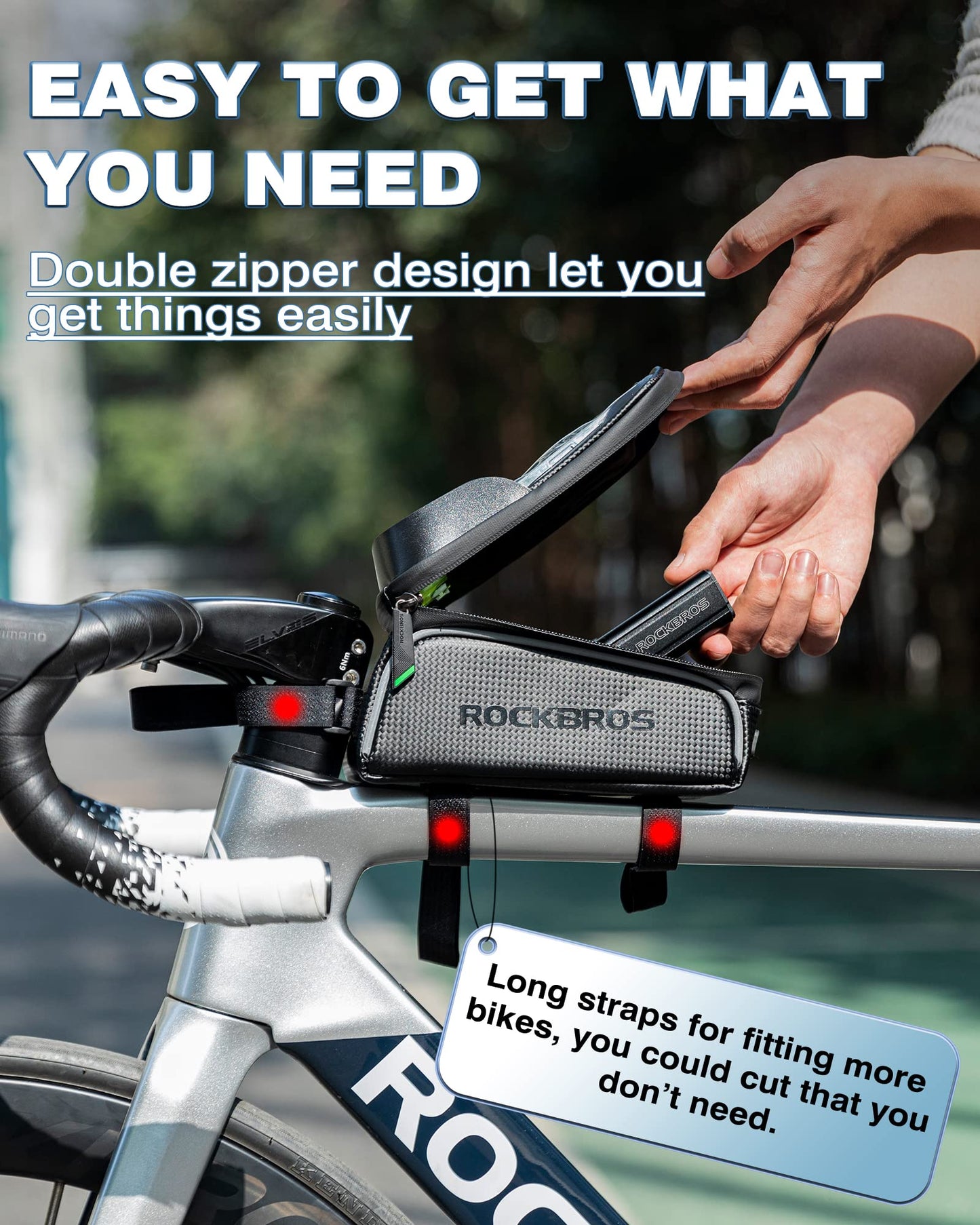 ROCKBROS Bike Phone Frame Bag 1.6L Bike Bag Waterproof Bike Accessories Touch Screen Bicycle Phone Case Compatible Phone Under 7โ ๐ All In One Marketplace Canada