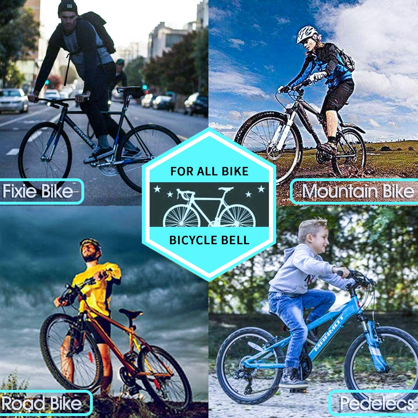 2 Pack Classic Bike Bell, Bicycle Bell | Loud Crisp Clear Sound for City Commuting & Mountain Bikes, BMX Bike, Sports Bike, Durable & Easy-Thumb Hit for Adults Kids, Right Hand/Left Hand Use - Black ๐ All In One Marketplace Canada