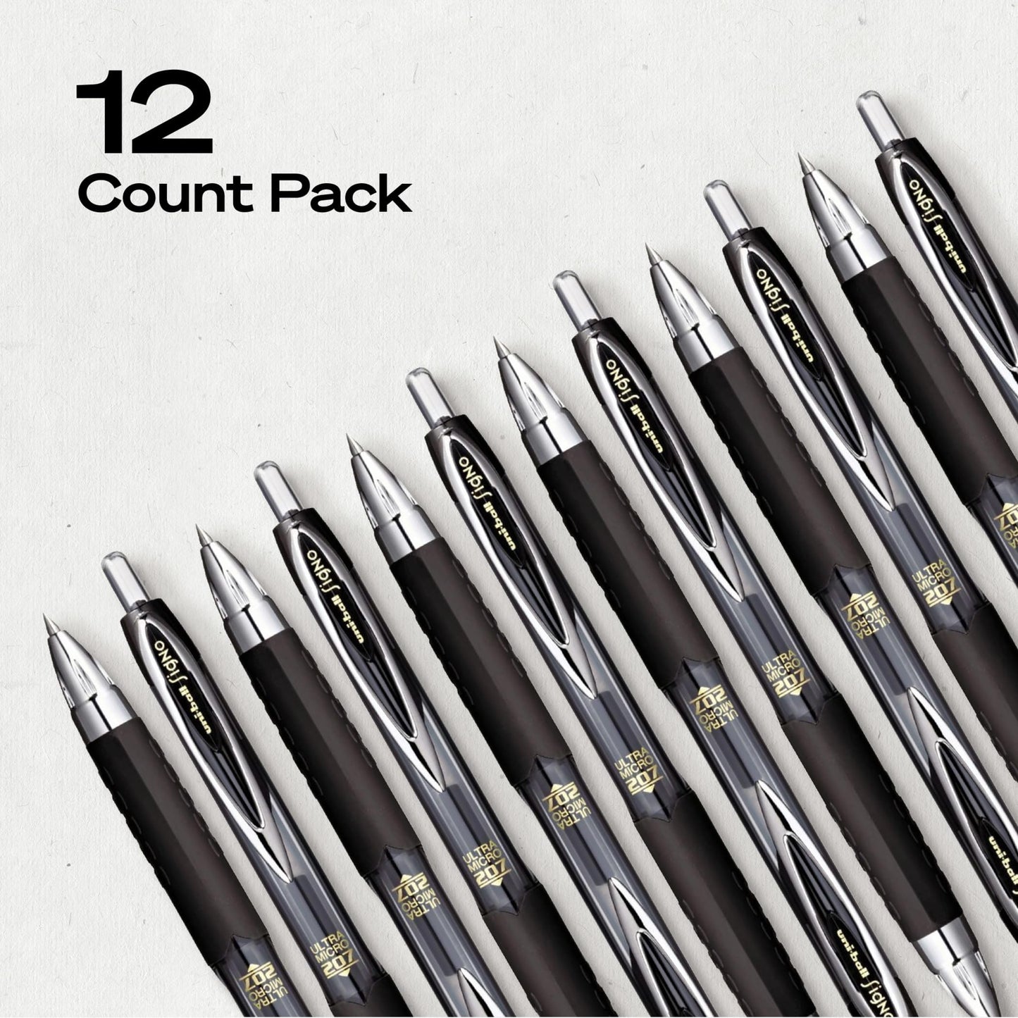 uni-ball Signo 207 Retractable Gel Pens, Ultra-Micro Point, Black Ink, 12 Count (Pack of 1) (1790922) , Packaging may vary ๐ All In One Marketplace Canada