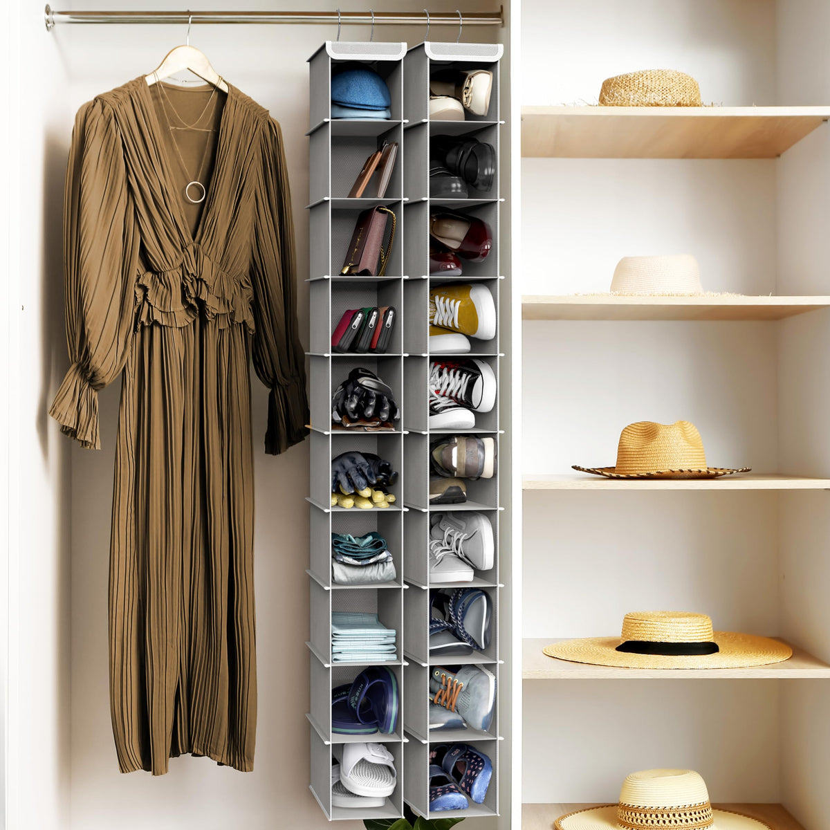 SimpleHouseware 10 Shelves Hanging Shoes Organizer Holder for Closet, Grey ๐ All In One Marketplace Canada