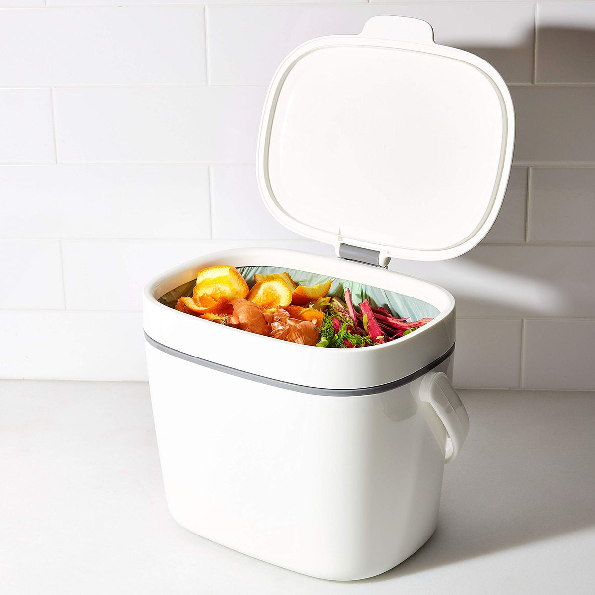 NEW OXO Good Grips Easy-Clean Compost Bin, White, 1.75 GAL/6.62 L π All In One Marketplace Canada