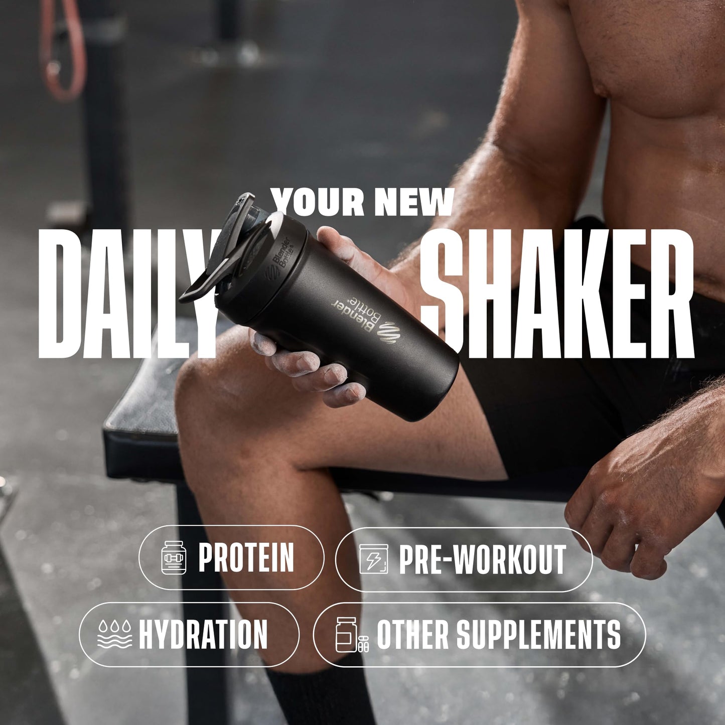 BlenderBottle Strada Shaker Cup Insulated Stainless Steel Water Bottle with Wire Whisk, 24-Ounce, Blue ๐ All In One Marketplace Canada