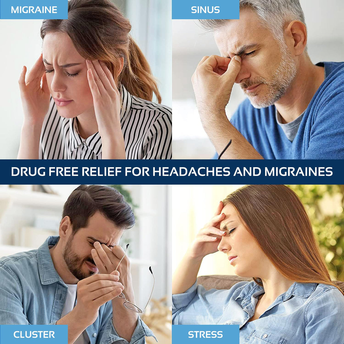 AllSett Health Headache Migraine Relief Cap - Cold Headache Hat for Migraine | Patented Headache Mask & Migraine Hat -Hot and Cold Therapy Cap for Puffy Eyes, Tension, Sinus and Stress Relief ๐ All In One Marketplace Canada