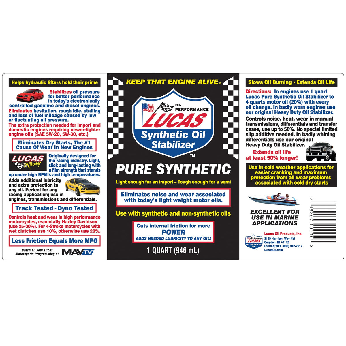 Lucas LUC10130 Synthetic Oil Stabilizer. Quart ๐ All In One Marketplace Canada