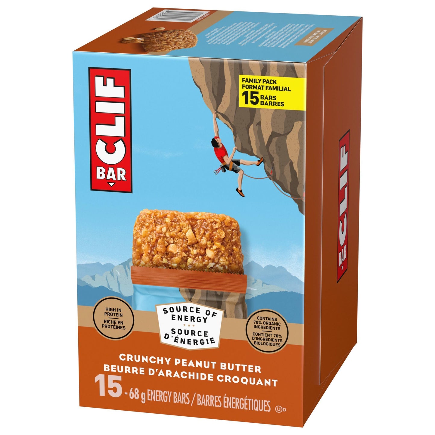 CLIF BAR Energy Bars, Crunchy Peanut Butter, Granola Bar, High in Protein, Contains 70% Organic Ingredients, 1.02 kg (Pack of 15) ๐ All In One Marketplace Canada