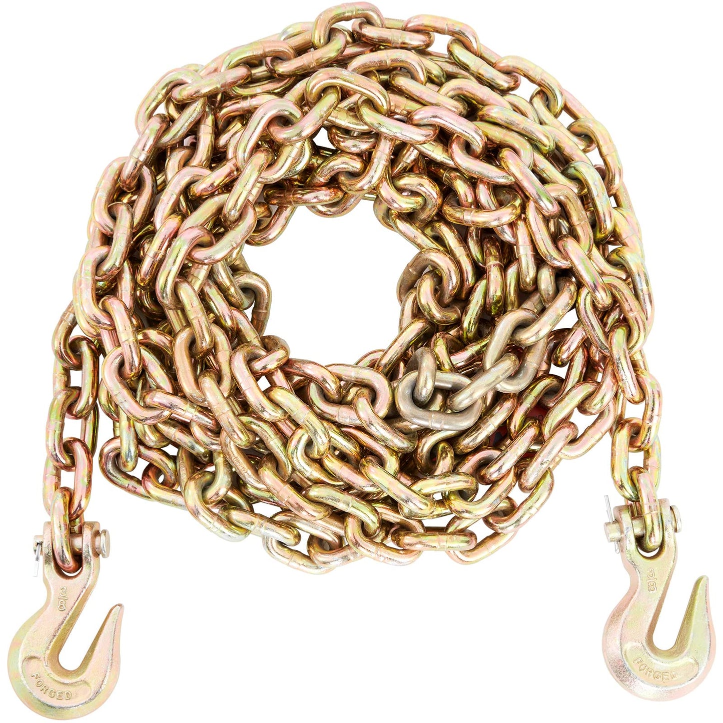 VEVOR Transport Binder Chain, 7100 lbs Working Load Limit, 3/8'' x 20' G80 Tow Chain Tie Down with Grab Hooks, DOT Certified, Galvanized Coating Manganese Steel for Dock Factory Construction Site ๐ All In One Marketplace Canada