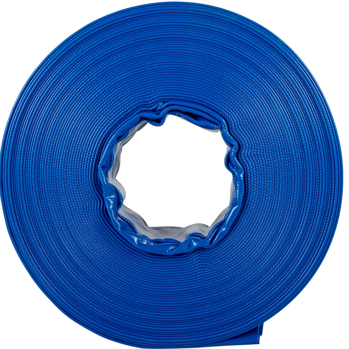 VEVOR Discharge Hose, 1-1/2" x 100', PVC Fabric Lay Flat Hose, Heavy Duty Backwash Drain Hose with Clamps, Weather-Proof & Burst-Proof, Ideal for Swimming Pool & Water Transfer, Blue 🍁 All In One Marketplace Canada