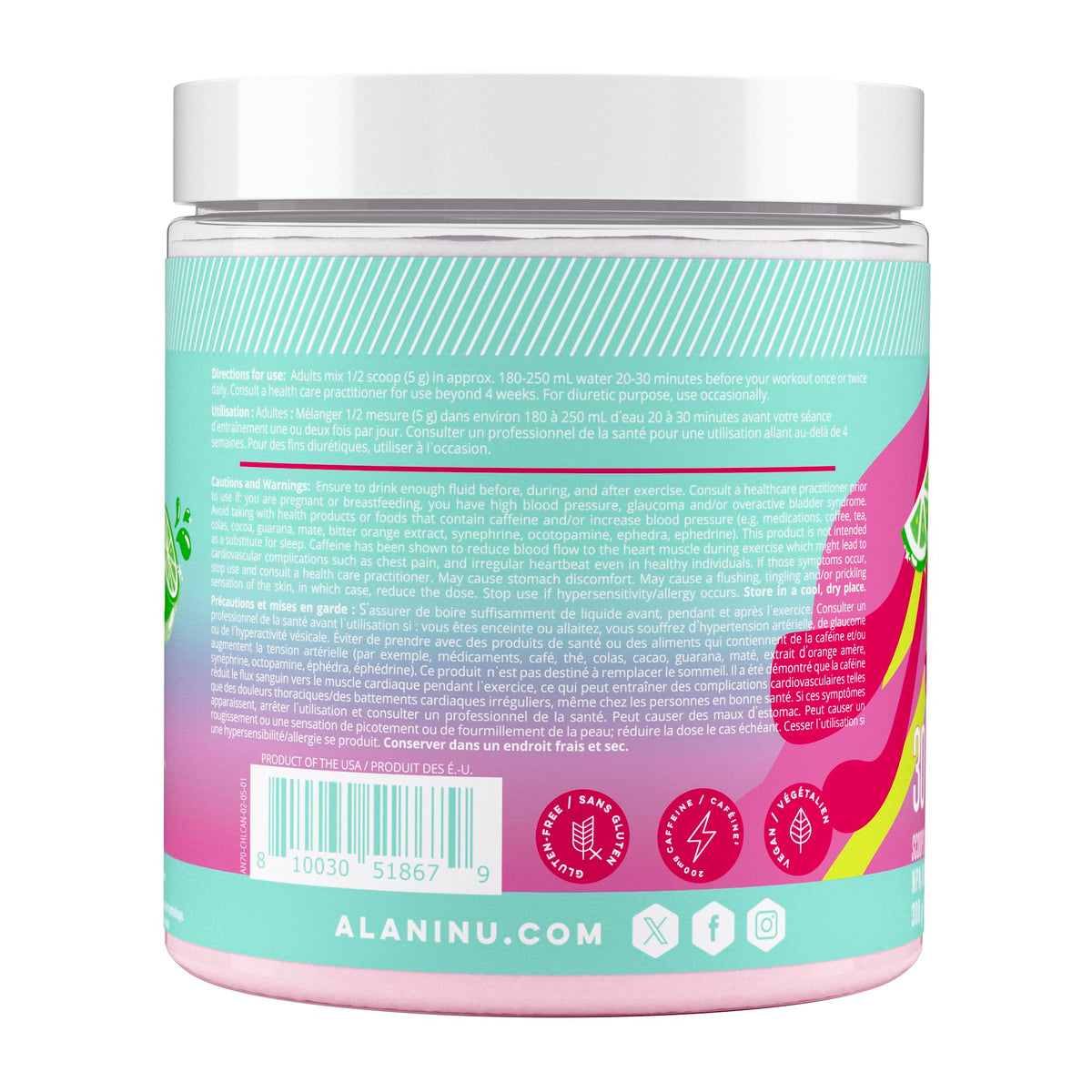 Alani Nu Pre Workout Powder | Amino Energy Boost | Endurance Supplement | Sugar Free | 100mg Caffeine | L-Theanine, Beta-Alanine, Citrulline | 30 Servings (Cherry Twist) π All In One Marketplace Canada