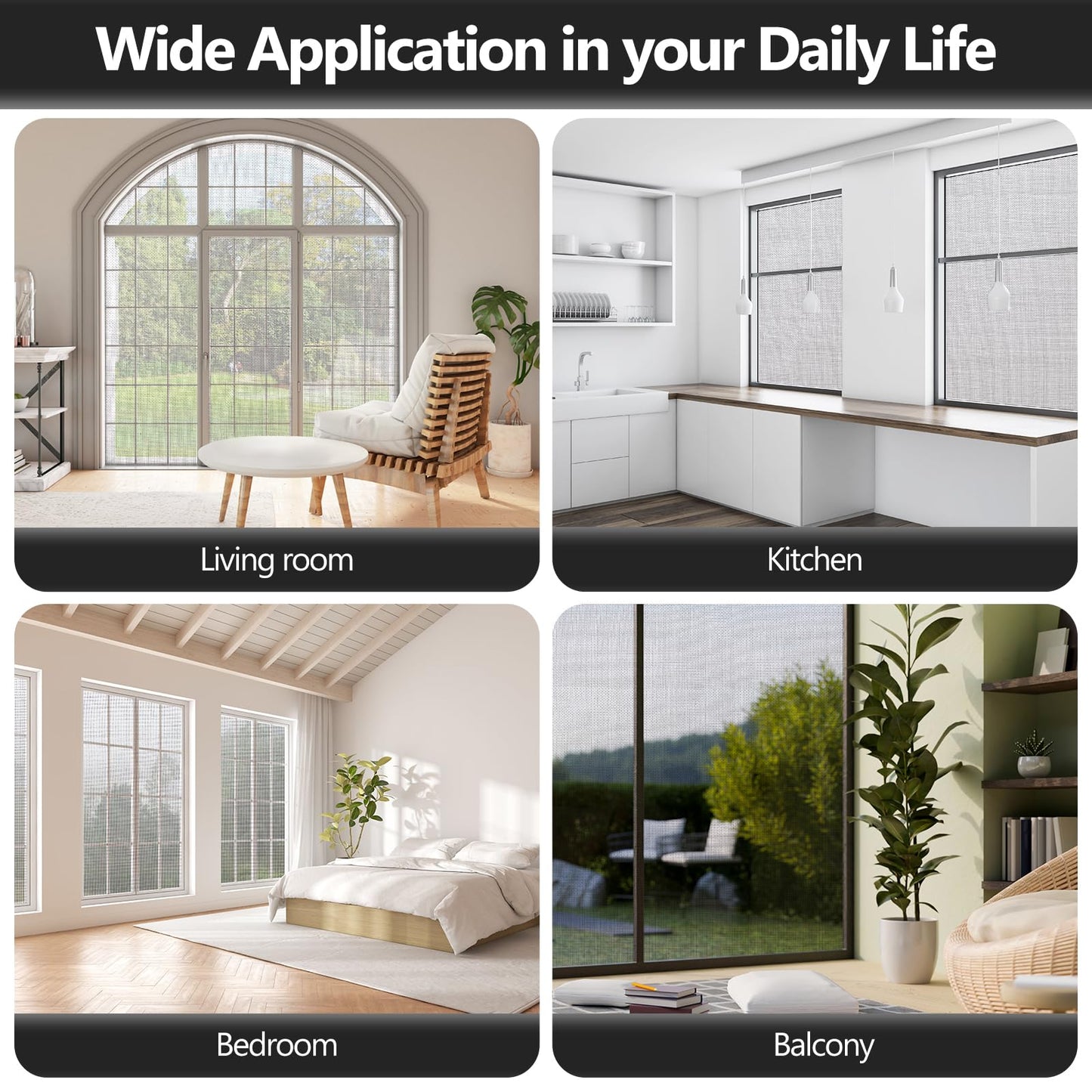 Secopad Window Screens Replacement Repair Kit, 39" x 78" Screen Door Mesh Replacement Kit, Durable Fiberglass Mesh Screen Roll with Tools for Windows Doors Patio and Porch Screens, Black ๐ All In One Marketplace Canada
