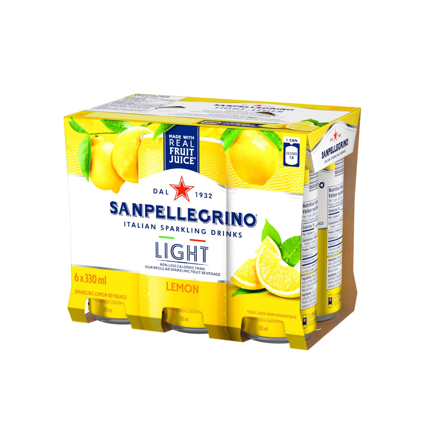 San Pellegrino Light Lemon, Sparkling Fruit Beverage, 24 x 330ml ๐ All In One Marketplace Canada