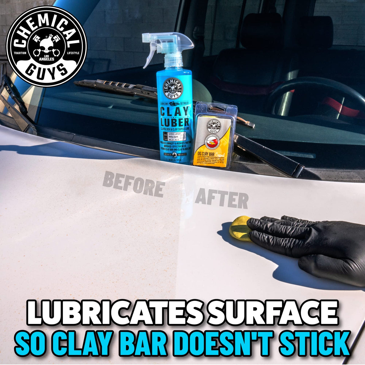 Chemical Guys OG Clay Bar & Lubber Synthetic Lubricant Kit, Light/Medium Duty, 473 ml (2 Items), Yellow ๐ All In One Marketplace Canada