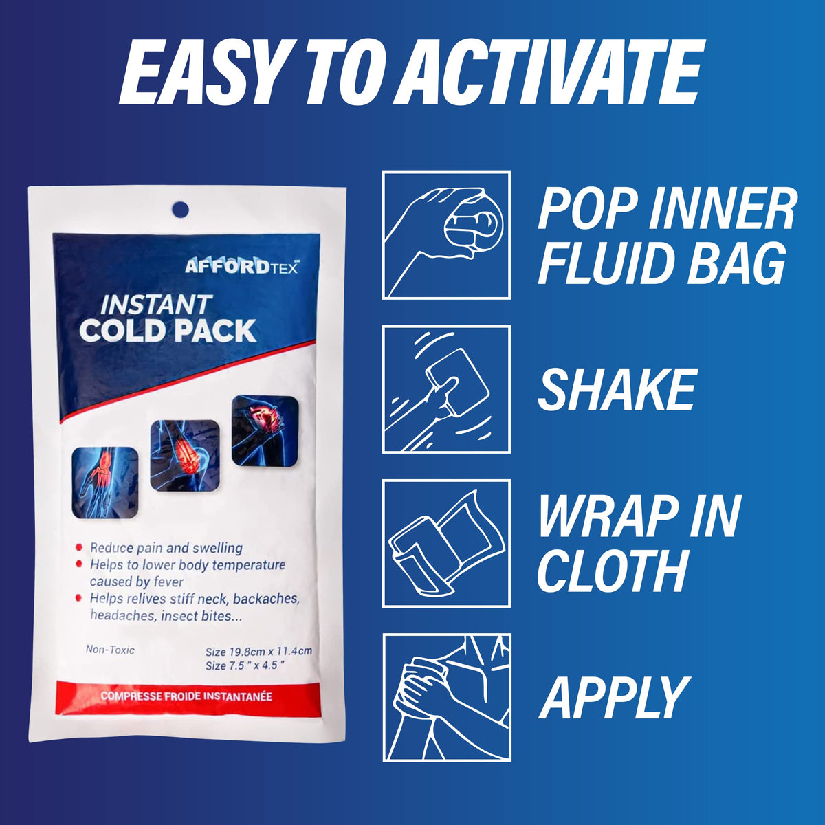 36 Instant cooler Ice pack- Ice packs Large (7.5 x 4.5 Inches) - Ready to use β Ideal for Injuries, Inflammation, Sprains, Strains,Pain relief π All In One Marketplace Canada