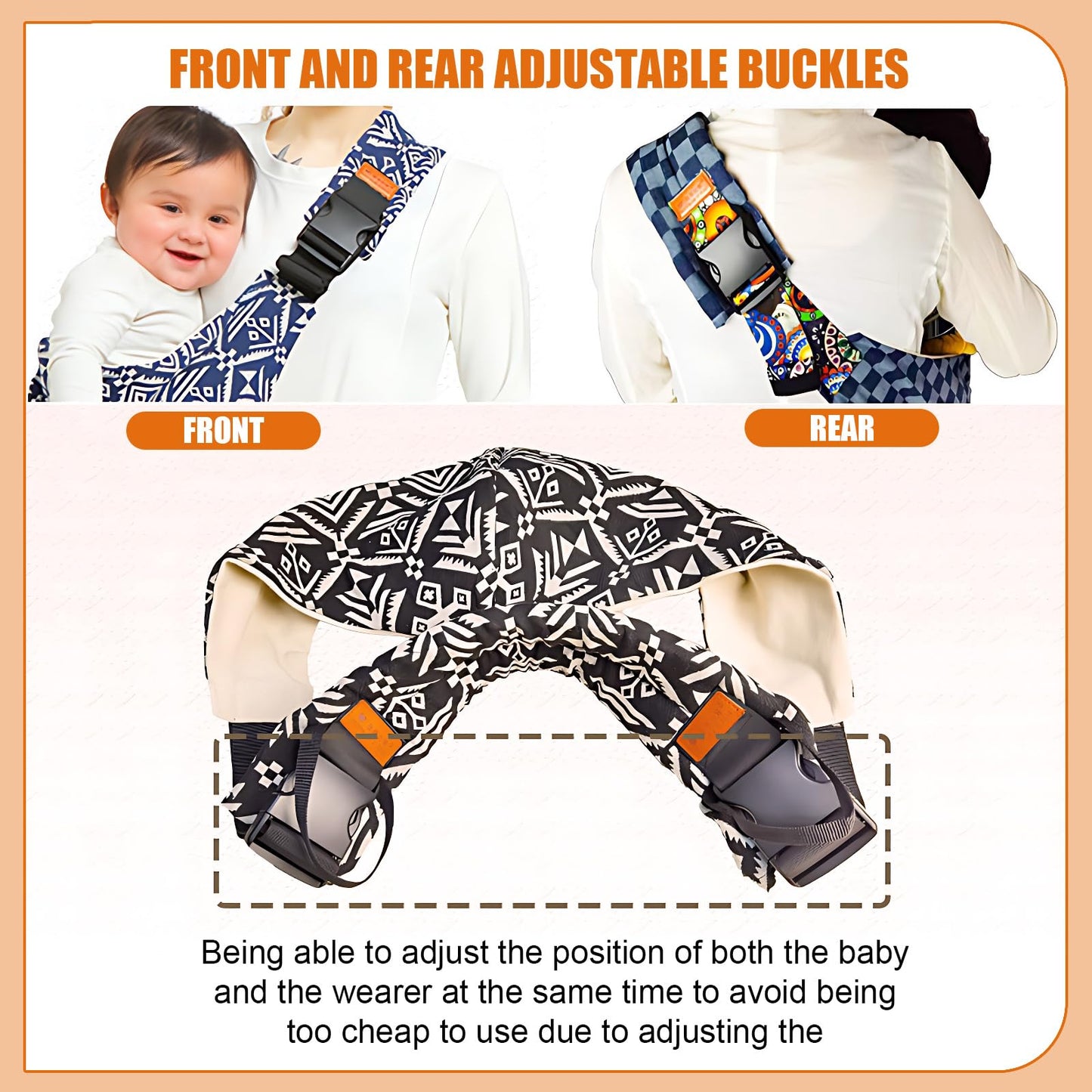 Baby Sling Carrier,2026 New Baby Carrier, Adjustable Baby Sling, Anti-Slip Hip Seat Portable Toddler Carrier,Carrying 10-30 lbs(Black) ๐ All In One Marketplace Canada