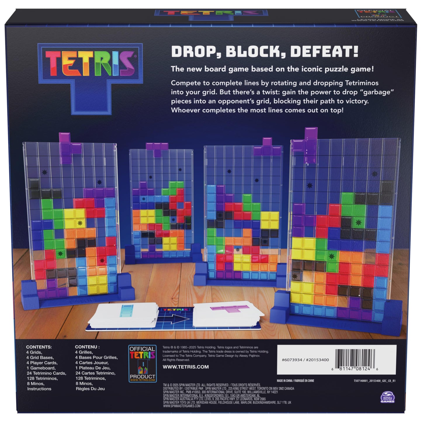 Spin Master Games, Tetris: The Board Game, Play the Classic Puzzle Game Tetris in Real Life, Multiplayer Head-to-Head Puzzle Challenge, 2-4 Players, for Ages 8 & Up 🍁 All In One Marketplace Canada