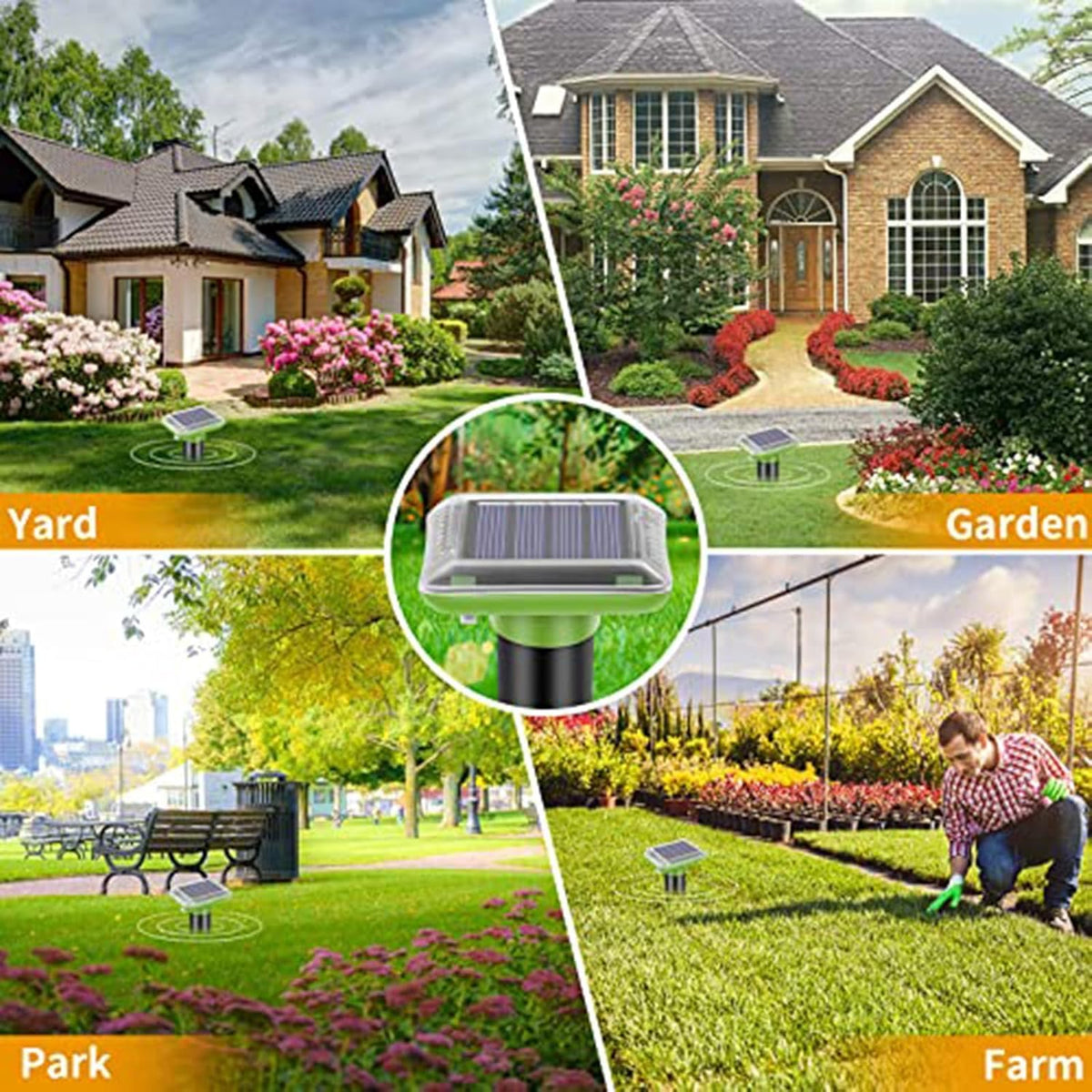 Solar-Powered Animal Ground Stakes 4 Pack, Waterproof Outdoor Yard Protector Accessories for Lawn, Yard and Garden (Green) ๐ All In One Marketplace Canada