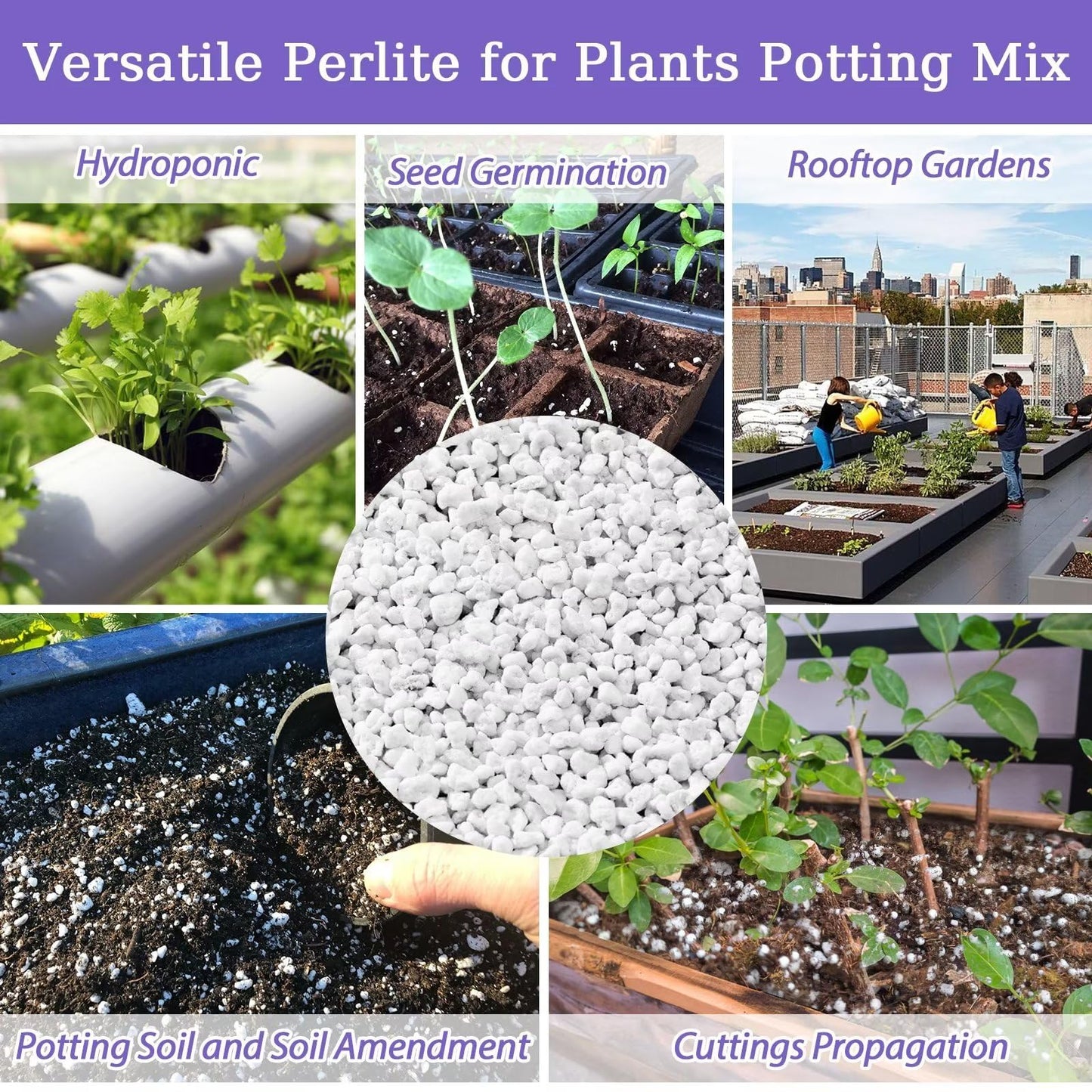 Riare 10 litres Organic Perlite for Plants - Horticultural Perlite Soil Amendment for Plants Potting Mix, Improve Root Growth, Drainage and Ventilation ๐ All In One Marketplace Canada